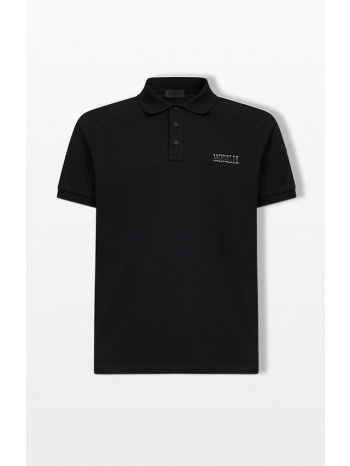 moncler ανδρικό μαύρο branded cotton polo