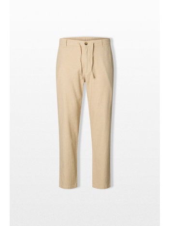 selected homme ανδρικό μπεζ slim tapered trousers