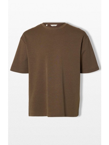 selected homme ανδρικό καφέ loose fit t-shirt