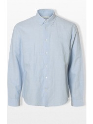 selected homme ανδρικό μπλε linen blend shirt
