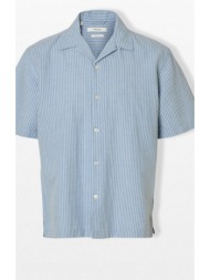 selected homme ανδρικό μπλε linen blend shirt