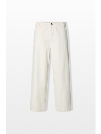 selected homme ανδρικό λευκό wide leg trousers