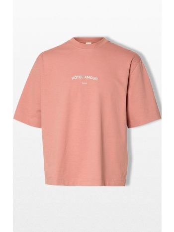 selected homme ανδρικό ροζ boxy fit t-shirt