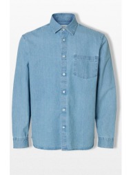 selected homme ανδρικό μπλε denim shirt