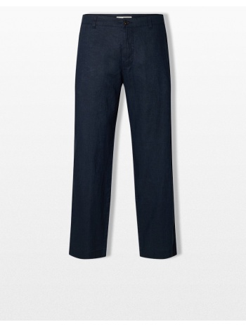 selected homme ανδρικό straight fit linen trousers