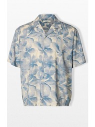 selected homme ανδρικό μπλε printed shirt