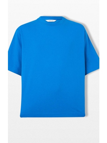 selected homme ανδρικό μπλε o-neck logo tee