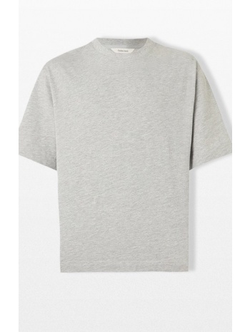 selected homme ανδρικό γκρι o-neck logo tee