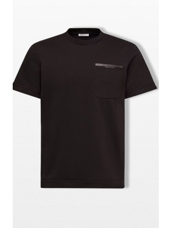 moncler ανδρικό μαύρο leather trimmed t-shirt