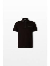 moncler ανδρικό μαύρο polo shirt with autograph