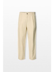 selected homme ανδρικό μπεζ cropped trousers