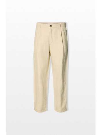 selected homme ανδρικό μπεζ cropped trousers