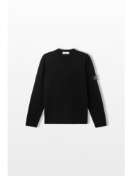 stone island ανδρικό μαύρο knit crewneck jumper