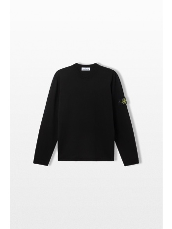 stone island ανδρικό μαύρο knit crewneck jumper