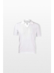 gran sasso ανδρικό λευκό ribbed polo shirt