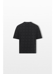 marine serre ανδρικό μαύρο monogram t-shirt