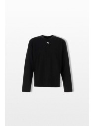 marine serre ανδρικό μαύρο moon logo ls t-shirt