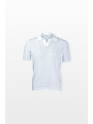 gran sasso ανδρικό μπλε ribbed polo shirt