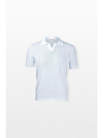 gran sasso ανδρικό μπλε ribbed polo shirt