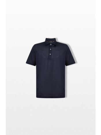 gran sasso ανδρικό μπλε light piquet cotton polo