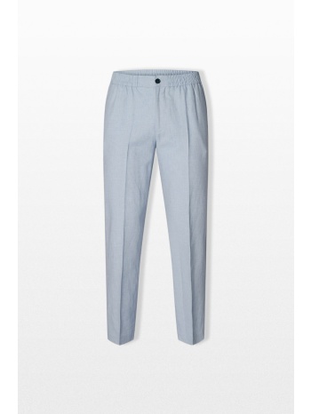 selected homme ανδρικό μπλε linen blend suit trousers