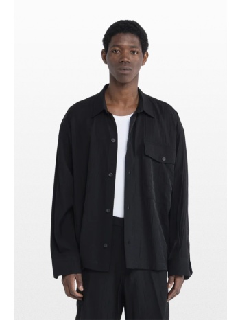 i`m brian ανδρικό μαύρο shirt with creased pocket