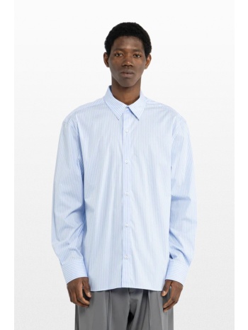 i`m brian ανδρικό μπλε oversized striped cotton shirt