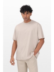 i`m brian ανδρικό μπεζ mercerized cotton crew neck t-shirt