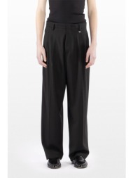 i`m brian ανδρικό μαύρο wide leg trousers with pleats