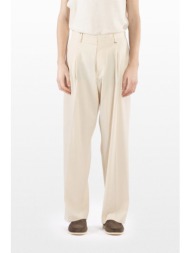 i`m brian ανδρικό μπεζ wide leg trousers with pleats