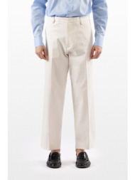 i`m brian ανδρικό μπεζ cotton trousers with pleats