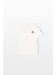moncler ανδρικό λευκό striped logo t-shirt