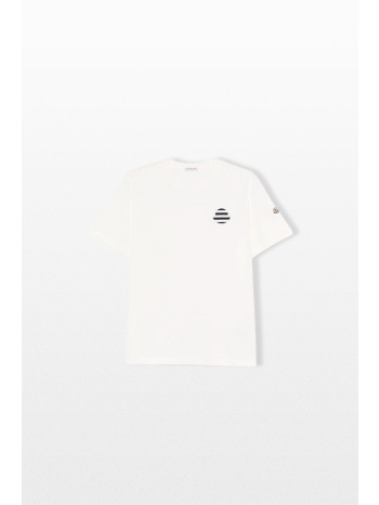 moncler ανδρικό λευκό striped logo t-shirt