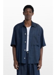 i`m brian ανδρικό μπλε denim effect shirt