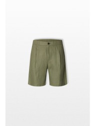 selected homme ανδρικό χακί linen shorts