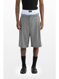 i`m brian ανδρικό γκρι oversized bermuda shorts