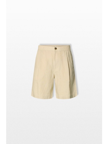 selected homme ανδρικό μπεζ linen shorts
