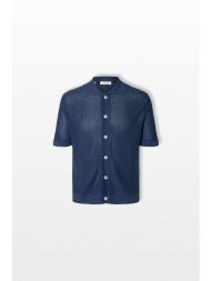 selected homme ανδρικό μπλε short sleeved cardigan