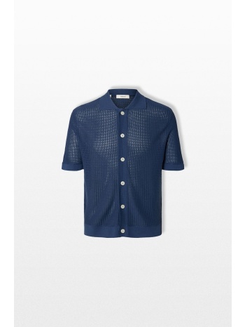 selected homme ανδρικό μπλε short sleeved cardigan