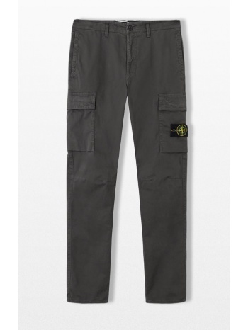 stone island ανδρικό γκρι cargo trousers with zip pockets