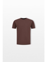 herno ανδρικό καφέ jersey knit effect t-shirt