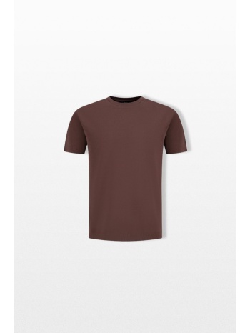 herno ανδρικό καφέ jersey knit effect t-shirt
