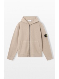 stone island ανδρικό μπεζ zip up hooded jumper