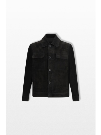 salvatore santoro ανδρικό μαύρο button up leather jacket