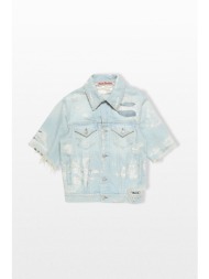 acne studios ανδρικό μπλε mended denim jacket