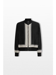 dolce&gabbana ανδρικό μαύρο striped zip jacket