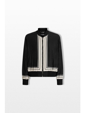 dolce&gabbana ανδρικό μαύρο striped zip jacket