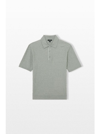 reiss ανδρικό γκρι half-button polo shirt