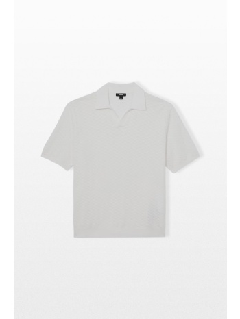 reiss ανδρικό λευκό open-collar polo shirt