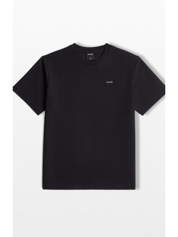 g-star ανδρικό μαύρο waffle true regular t-shirt